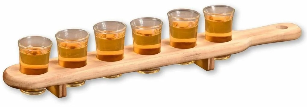 Kesper 68281 Tavă pentru shot-uri cu 6 pahare, 45x 6,5 cm