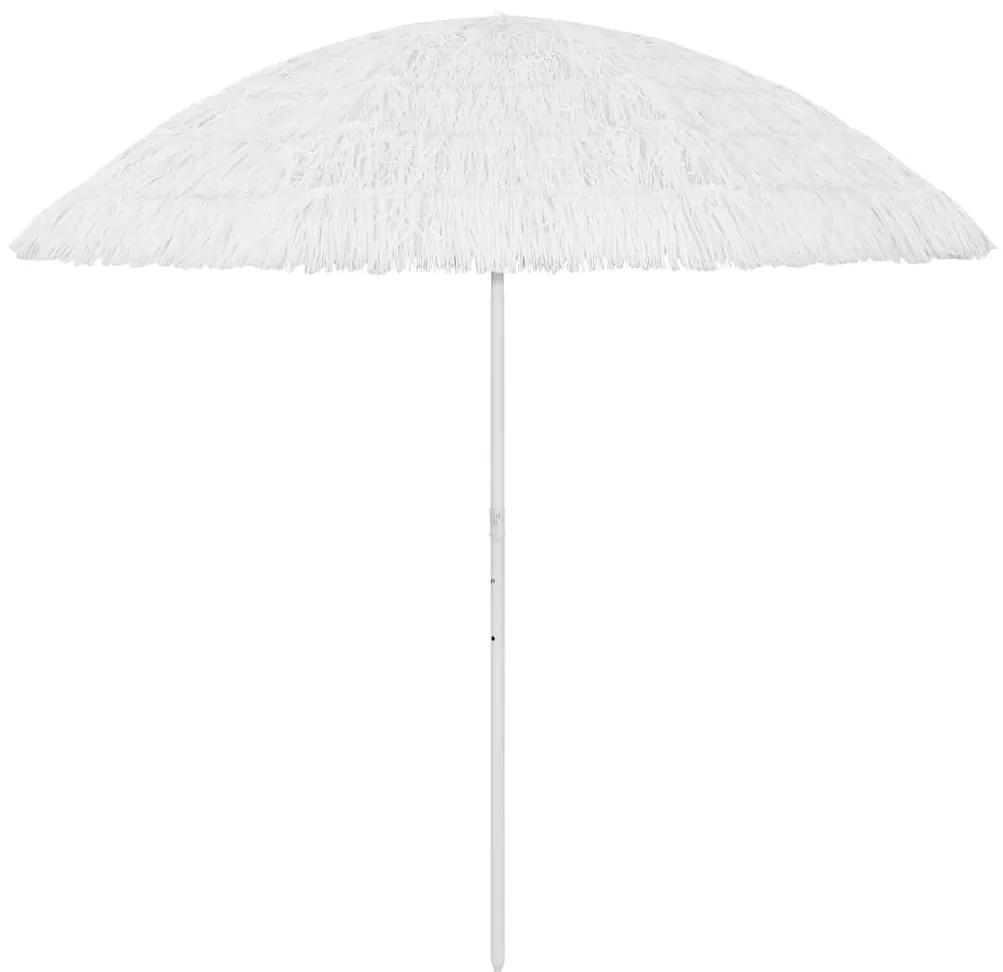 Umbrela de plaja Hawaii, alb, 300 cm