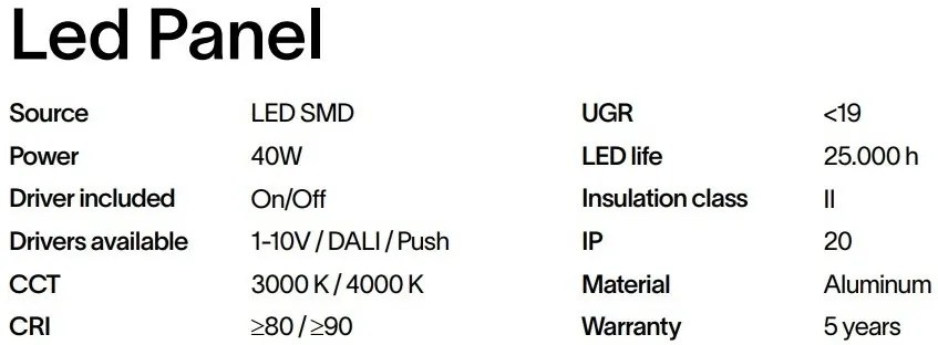 Panou LED PANEL 3000K CRI80 249711 IDL