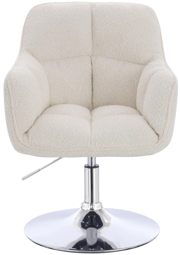 HR550N Scaun Crem Boucle cu Bază Cromata