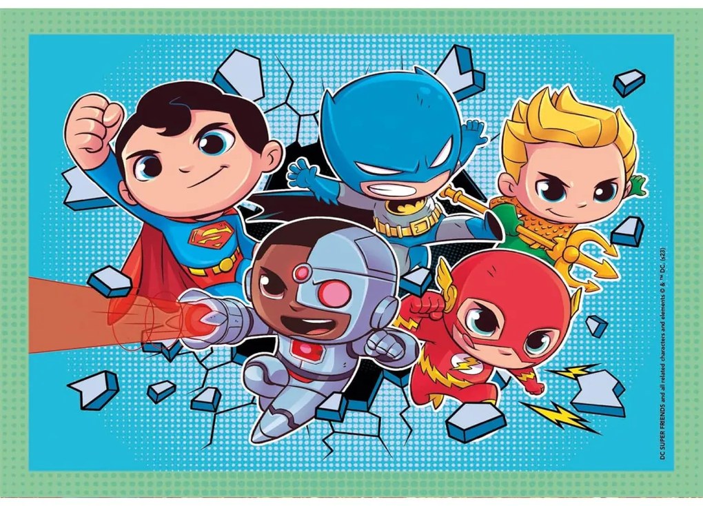Liga Dreptății Mini-mates Puzzle 4-în-1 DC Super Hero Clementoni