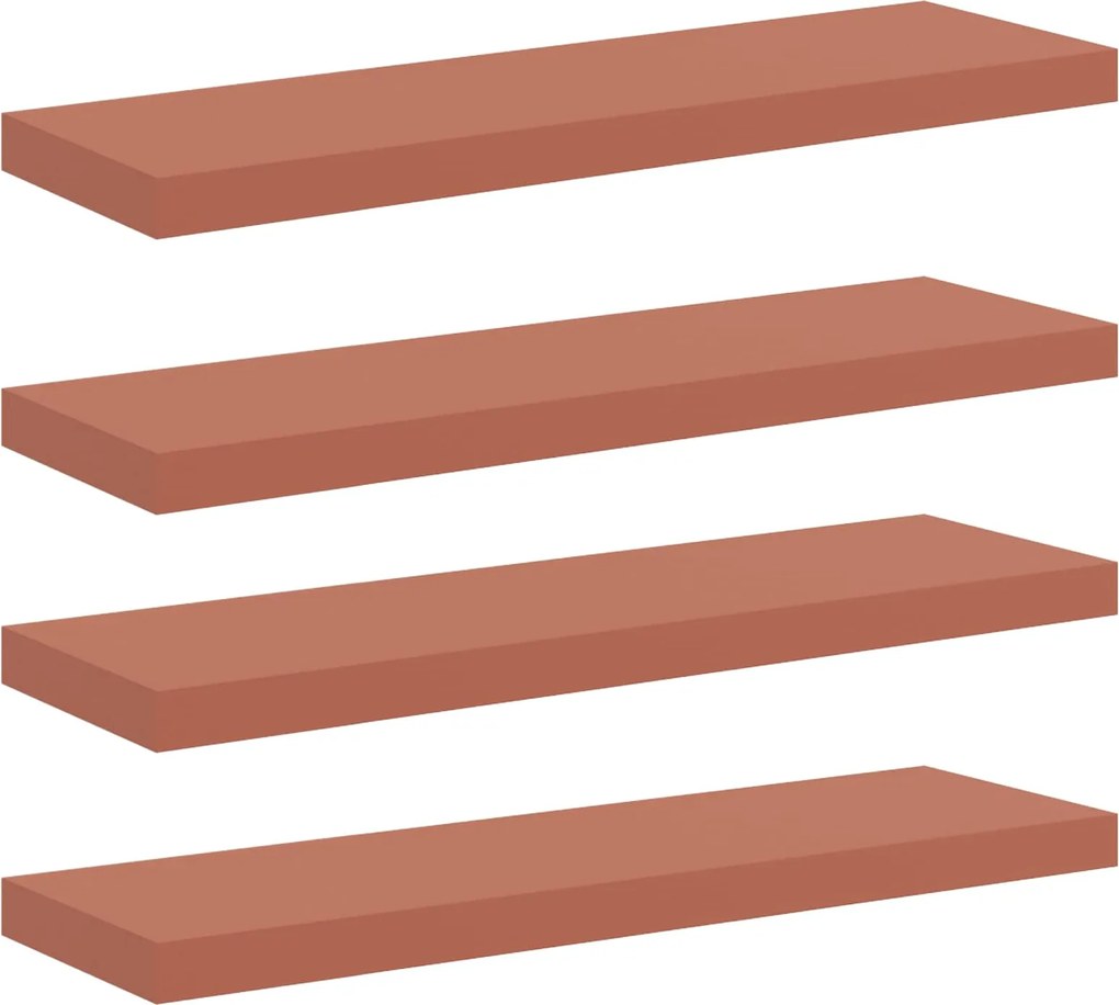 vidaXL Raft de perete 4 pcs Roșu 90 x 23,5 x 4 cm Lemn compozit