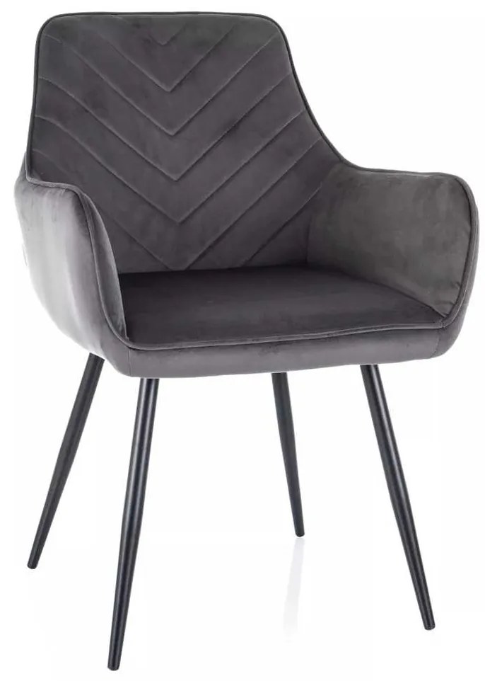 Scaun de bucătărie Maya Velvet, gri