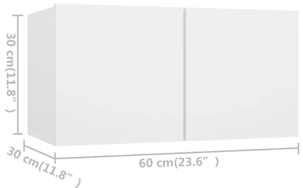 Set dulapuri TV, 6 piese, alb, PAL Alb, 30.5 x 30 x 60 cm, 6