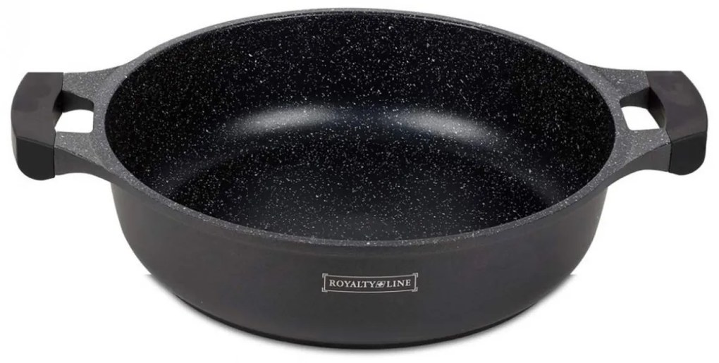 RESIGILAT - Cratiță marmorată cu capac 3L, 26 cm – Royalty Line RL-BR26CM, antiaderentă, ușor de curățat