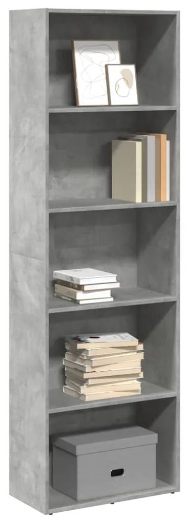 857920 vidaXL Bibliotecă, gri beton, 60x30x189 cm, lemn prelucrat