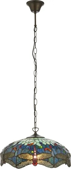 Endon 112195 - Lustră pe lanț Tiffany DRAGONFLY 1xE27/60W/230V Ø 41 cm