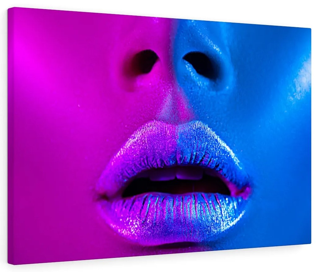 Tablou canvas Purple Blue Lips 120x80 cm