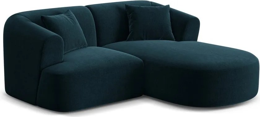 Colțar petrol cu tapițerie din catifea (cu colț pe partea dreaptă/cu șezlong) Campi – Cosmopolitan Design
