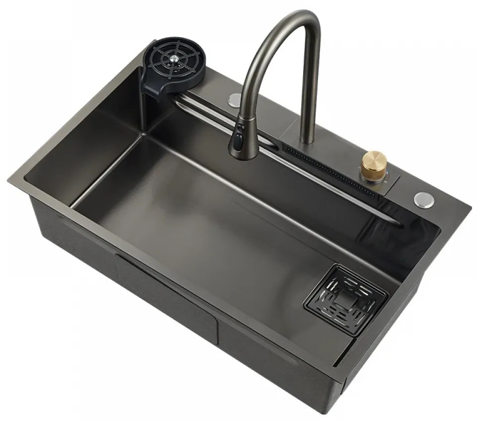Chiuvetă de bucătărie, multifuncțională, oțel inoxidabil,Gri antracit,1009