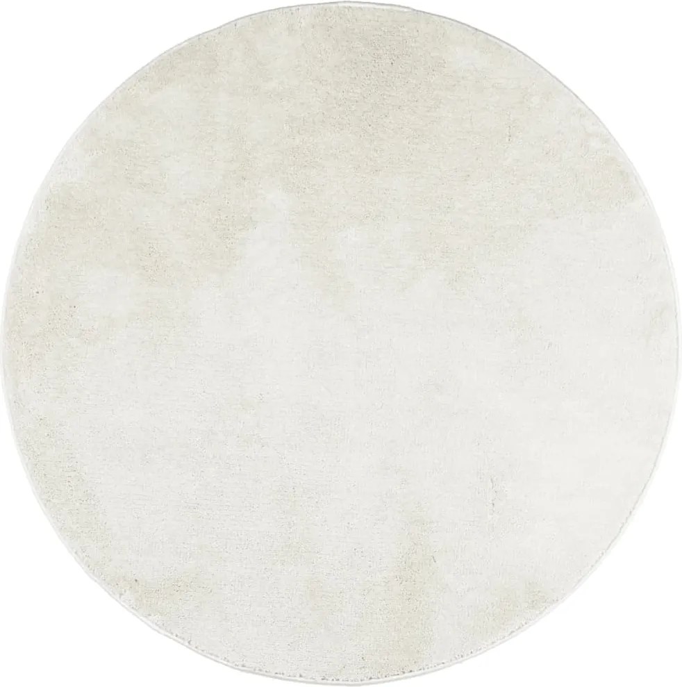 vidaXL Covor „OVIEDO”, fire scurte, crem, Ø 120 cm