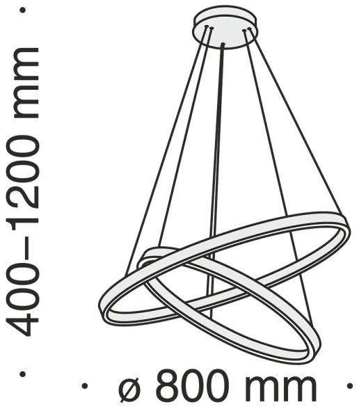 Lustră LED pe cablu Maytoni MOD058PL-L74BS3K RIM LED/88W/230V d. 80 cm auriu