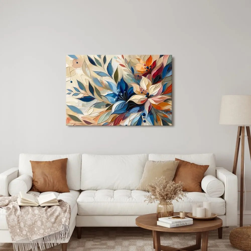 Tablou frunze florale colorate