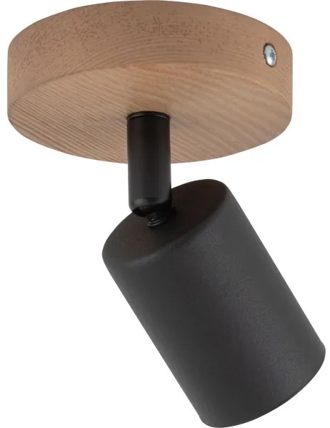 Spot TOP WOOD 1xGU10/10W/230V negru/lemn