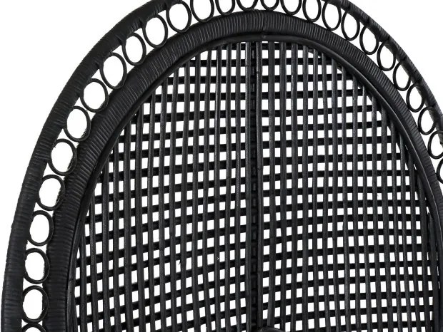 Fotoliu de exterior negru, din rattan, Regalys