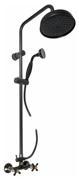 RAV Slezák MK181.5/7CMATSM - Set pentru duș cu baterie MORAVA RETRO, negru/alamă
