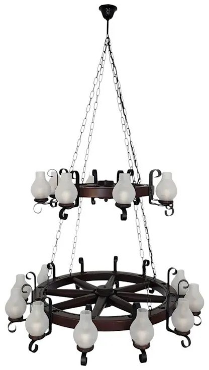Candelabru rustic fabricat manual din lemn Roata 20L