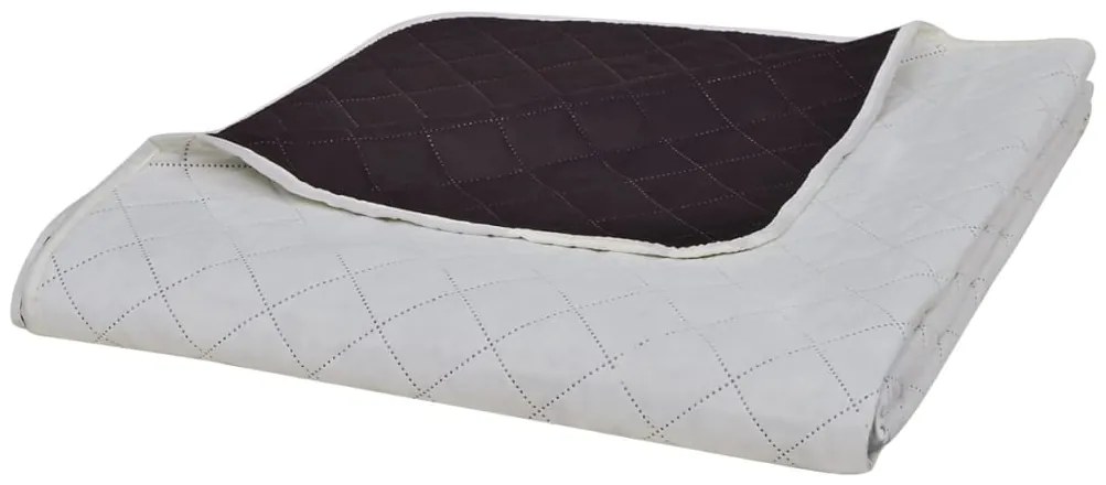 Cuvertură matlasată cu două fețe 230 x 260 cm, bej/maro