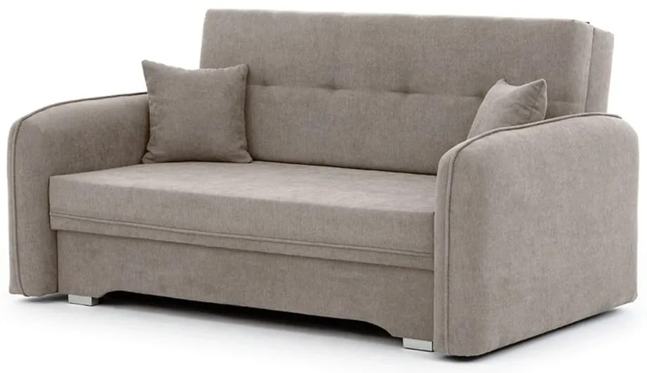 Canapea bej extensibilă/cu spațiu de depozitare cu tapițerie din chenille 155 cm Laine – ELTAP