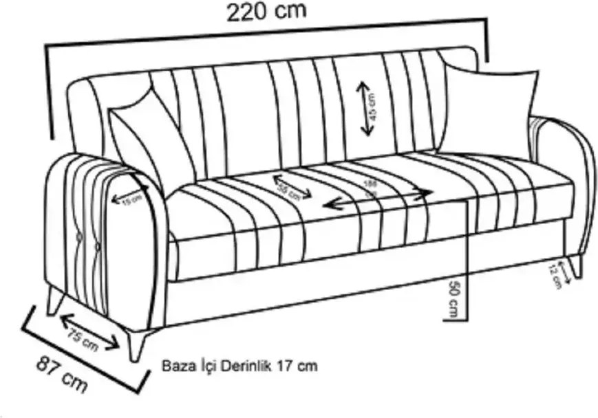 Canapea extensibila cu spatiu de depozitare 220x87x93 cm – stofa gri – Elegance