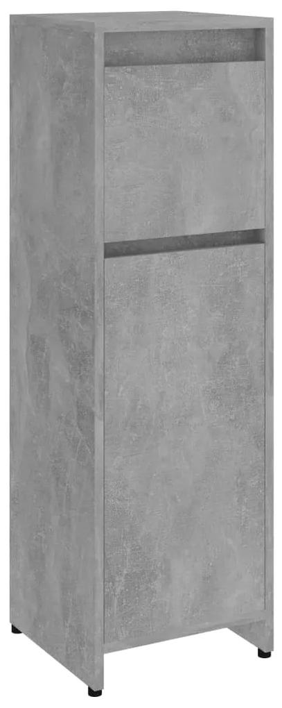 Dulap de baie, gri beton, 30 x 30 x 95 cm, pal