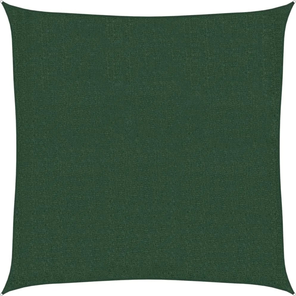 vidaXL Pânză parasolar, verde închis, 2,5 x 2,5 m, HDPE, 160 g / m²