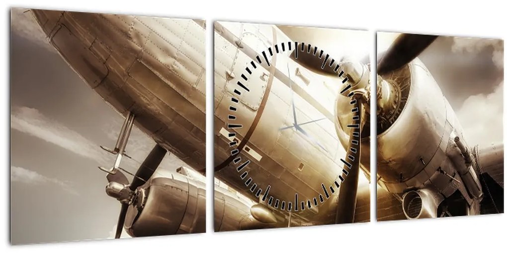 Tablou - Avion (cu ceas) (90x30 cm)