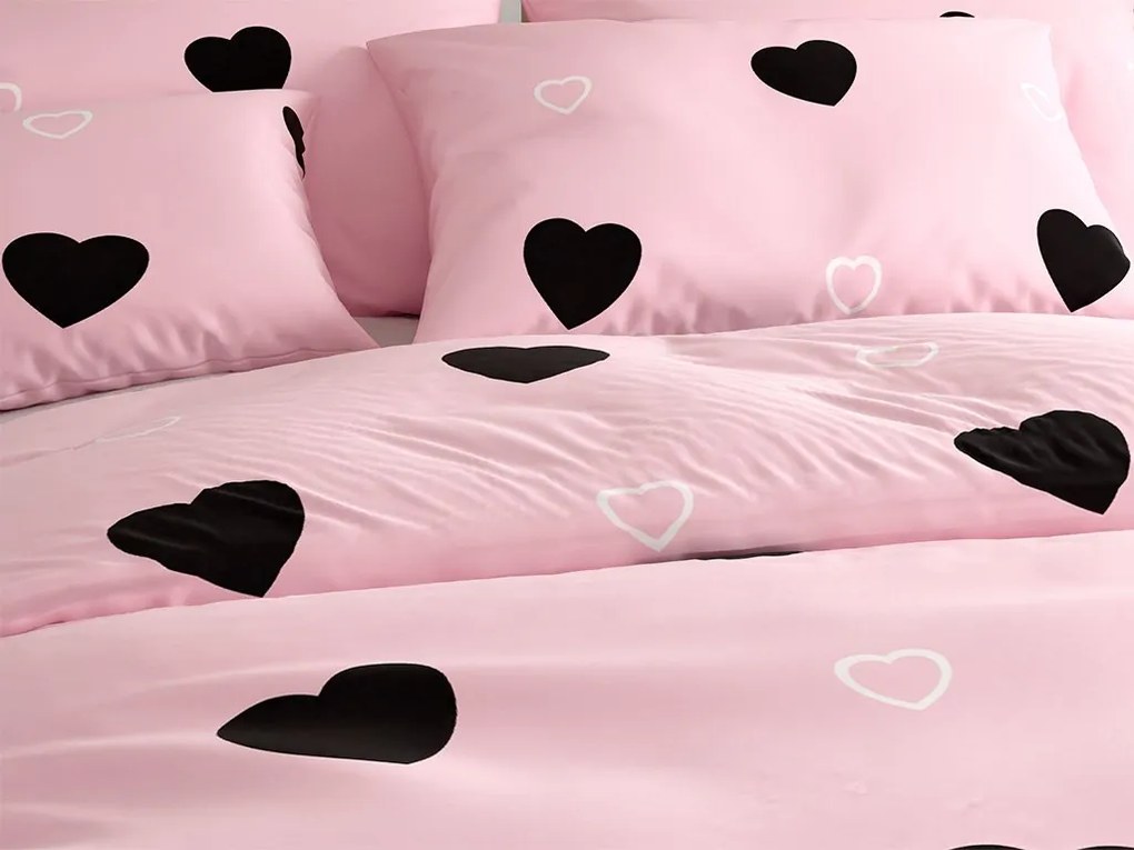 Lenjerie de pat policoton CORAZON POLY roz Dimensiune lenjerie de pat: 70 x 90 cm | 140 x 200 cm