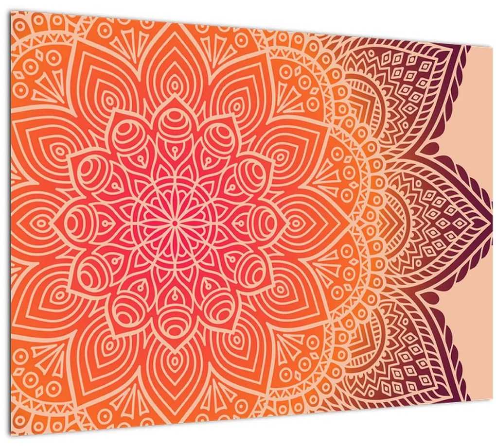 Tablou pe sticlă - Mandala artă (70x50 cm)