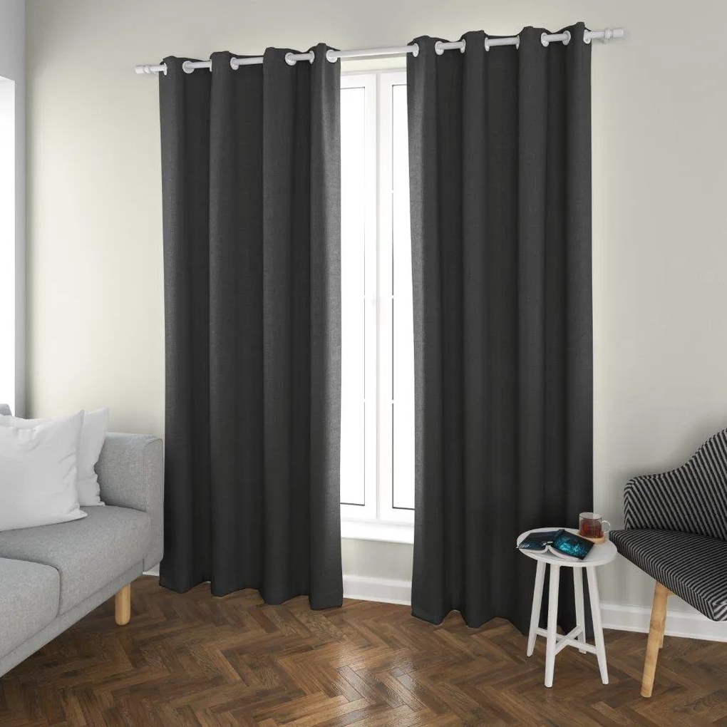 Draperie neagra OXFORD 140x250 cm Agatat: Inele metalice