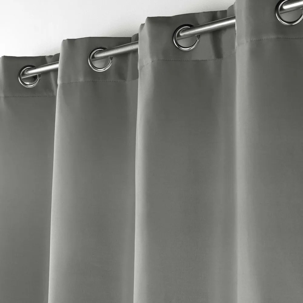 Draperie gri termoizolantă din microfibră 135x260 cm Micropolar – douceur d'intérieur