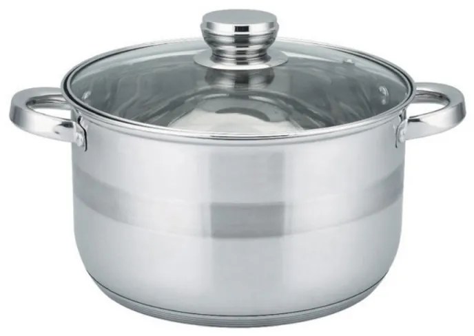 Oala cu capac Rosberg Premium RP51210M20, 20 cm, 3.9 L, Inductie, Inox