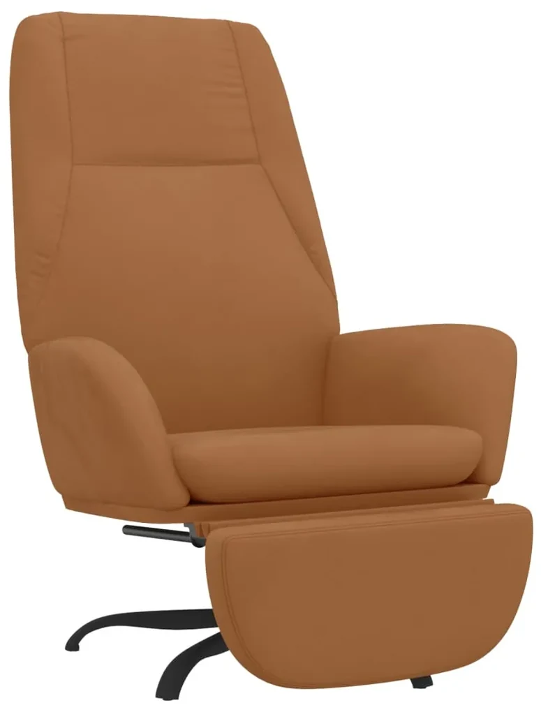 3097866 vidaXL Scaun de relaxare cu taburet, gri taupe, microfibră