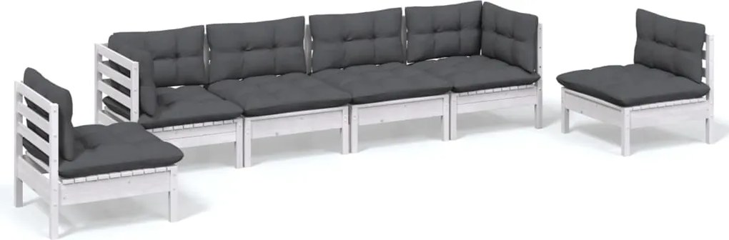 vidaXL Set mobilier de grădină cu perne, 6 piese, lemn masiv de pin