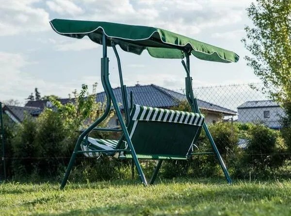 Balansoar de grădină Happy Green Stripy verde/alb,