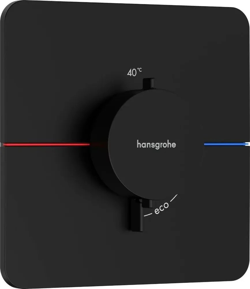 Baterie dus termostatata incastrata negru mat Hansgrohe ShowerSelect Comfort Q