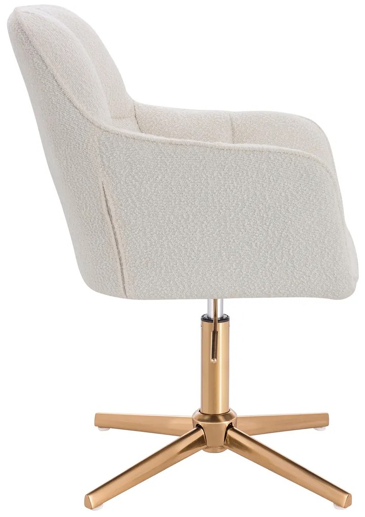 HR550CROSS Scaun Crem Boucle cu Bază Aurie