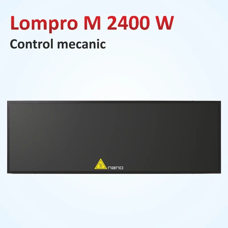 Plasma Termica radianta - Panou infrarosu de incalzire din sticla - Lompro M 2400W - Mecanic - Negru