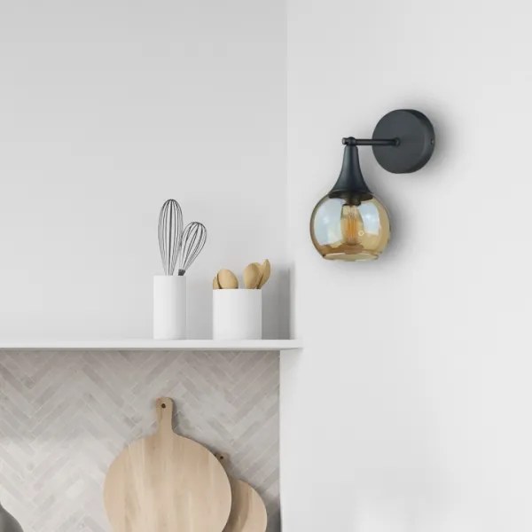 Aplică STAR 1xE27/60W/230V negru/bej fumuriu