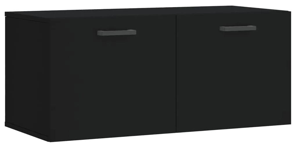 830077 vidaXL Dulap de perete, negru, 80x36,5x35 cm, lemn compozit