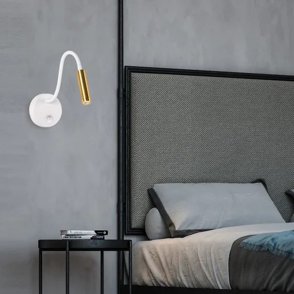 Lampă LED flexibilă de perete Brilagi MAYA LED/3W/230V 4000K alb/auriu