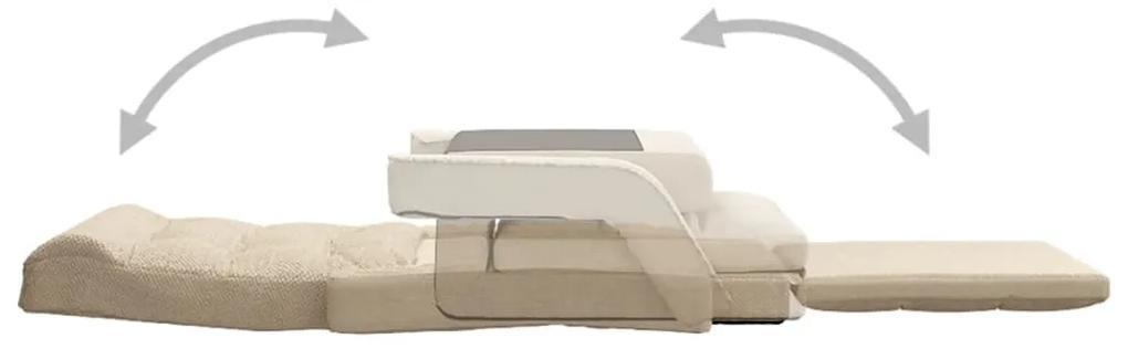 Scaun de podea pliabil cu functie de pat, crem, material textil 1, Crem