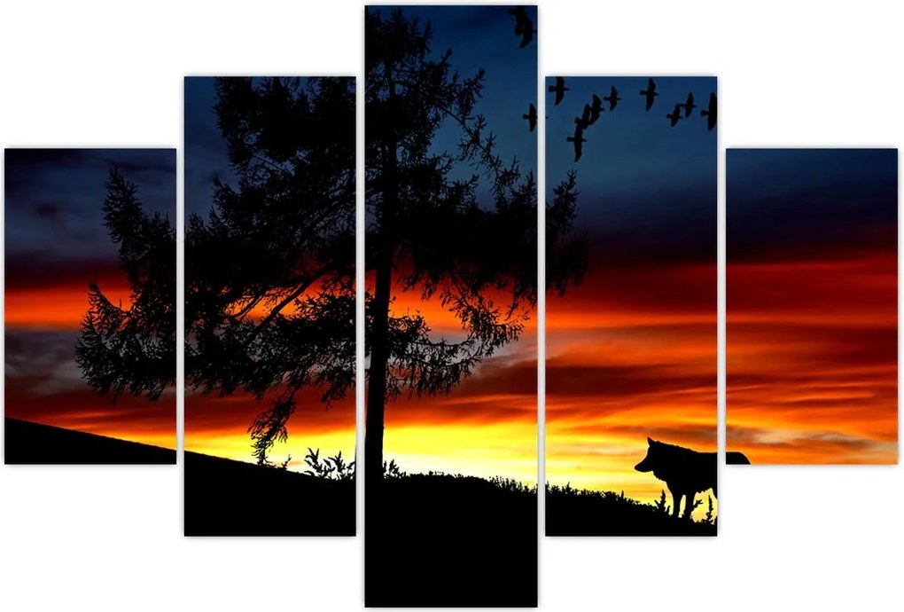 Tablou - Silueta unui lup (150x105 cm)