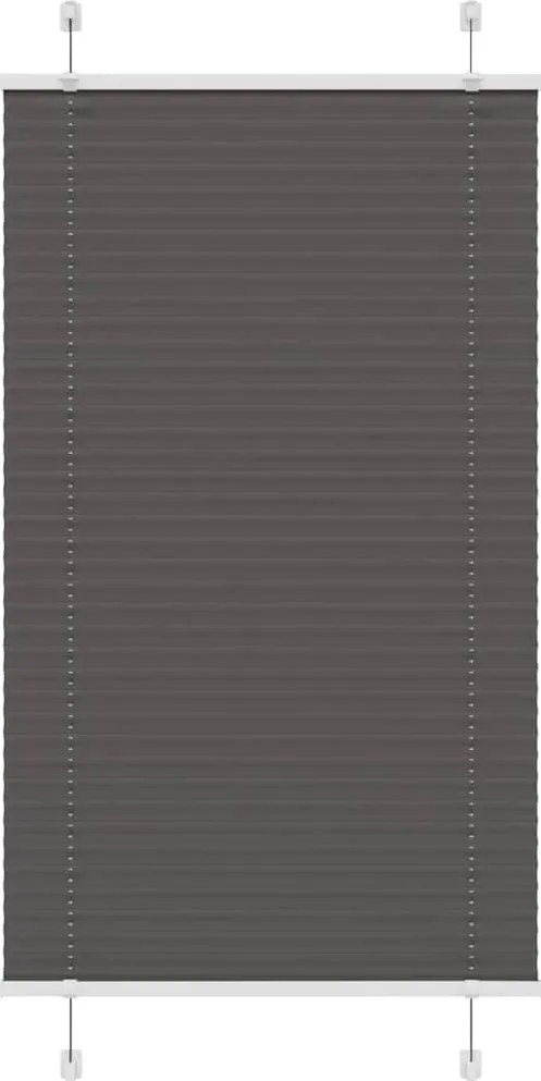 vidaXL Jaluzea plisată negru 80x100cm Lățime țesătură 79,4 cm poliester