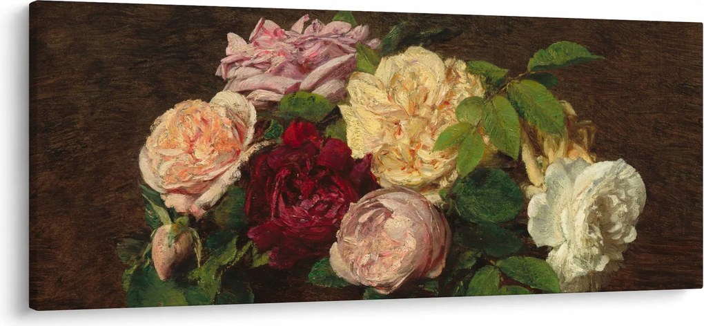 Tablou - Henri Fantin-Latour, Roses de Nice on a Table, reproducere (120x50 cm)