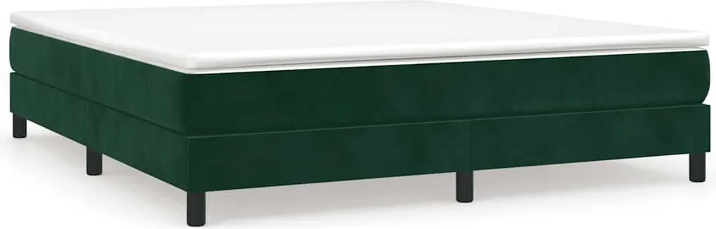 vidaXL Cadru de pat cu arcuri, verde închis, 160x200 cm, catifea