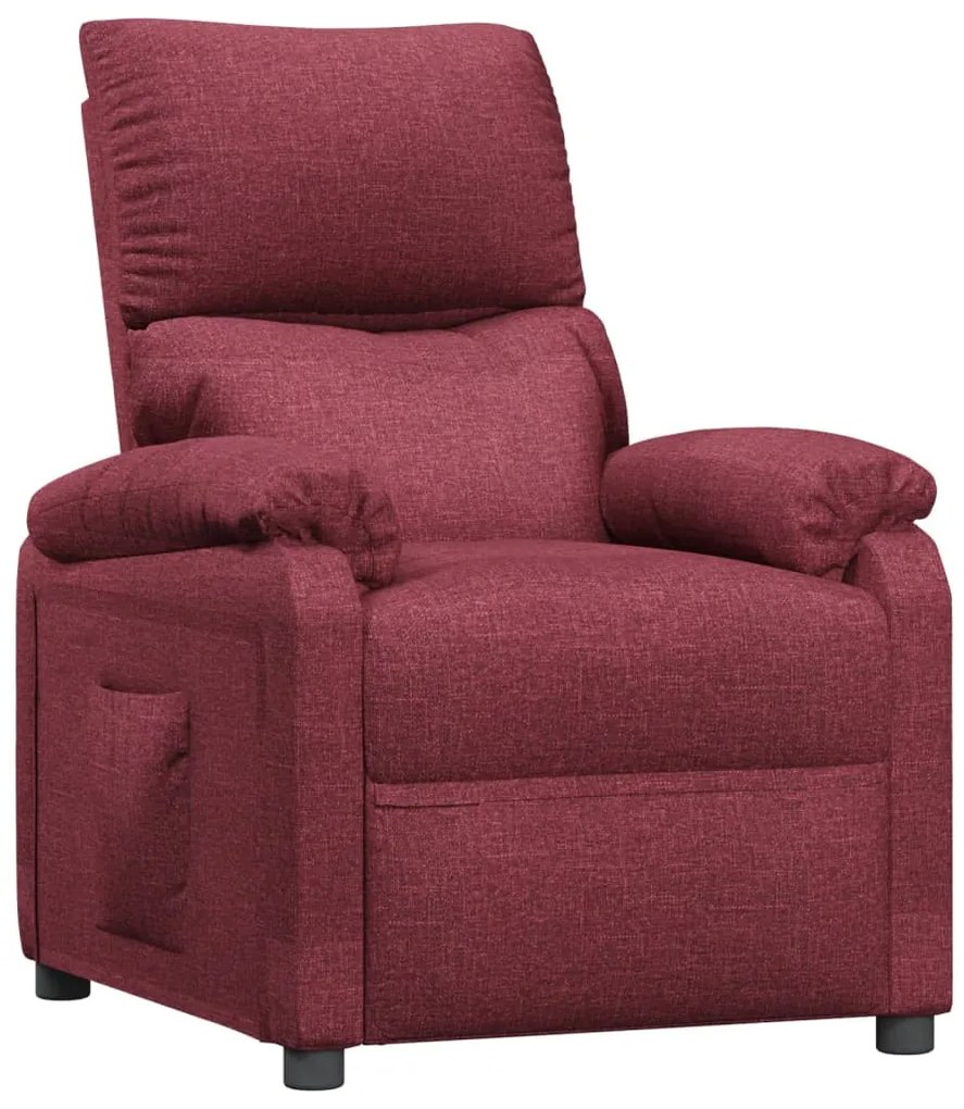 342454 vidaXL Fotoliu rabatabil, roșu vin, material textil