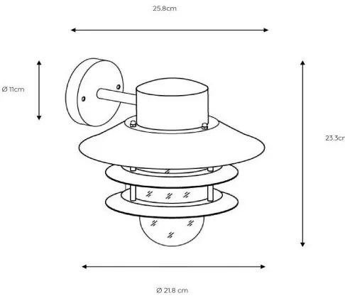 Lucide 11874/01/12 - Aplică perete exterior ZICO 1xE27/60W/230V IP44