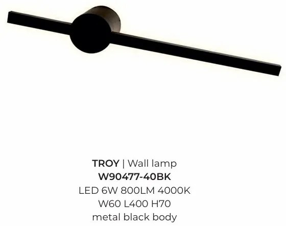 Aplica de perete LED pivotanta design liniar TROY 40cm