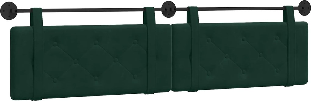 vidaXL Cap de pat suspendat Verde închis 210 x 55 x 5 cm Catifea